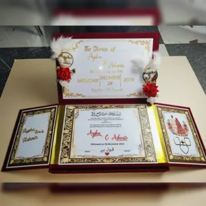 Nikahnama booklet with pen and box