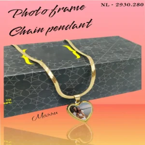 Golden necklace with love photo