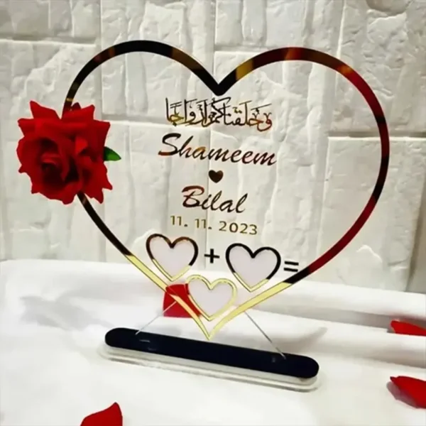 Nikahanama Best Couple Gift, Thumb Impression Gift | Coustomized Text Wedding Thumb Print | Finger Print Gift | Golden | Anniversary Gift | LIGHT Frame