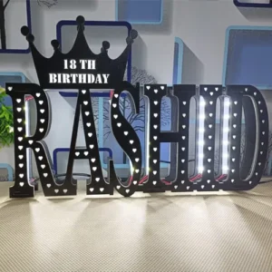Led birthday name frame